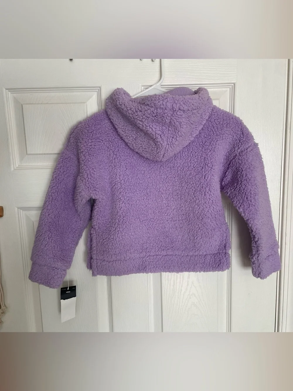 NWT adidas Girls size 5 Lavender Purple Sherpa Hoodie for Kids
